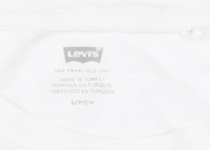 Levi's Women's White Cotton Short Sleeve Logo T-Shirt Size S