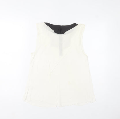 Oasis Women’s Ivory Sleeveless Collared Blouse Size M