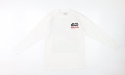 Star Wars Men's White Small Long Sleeve Graphic T-Shirt Darth Vader