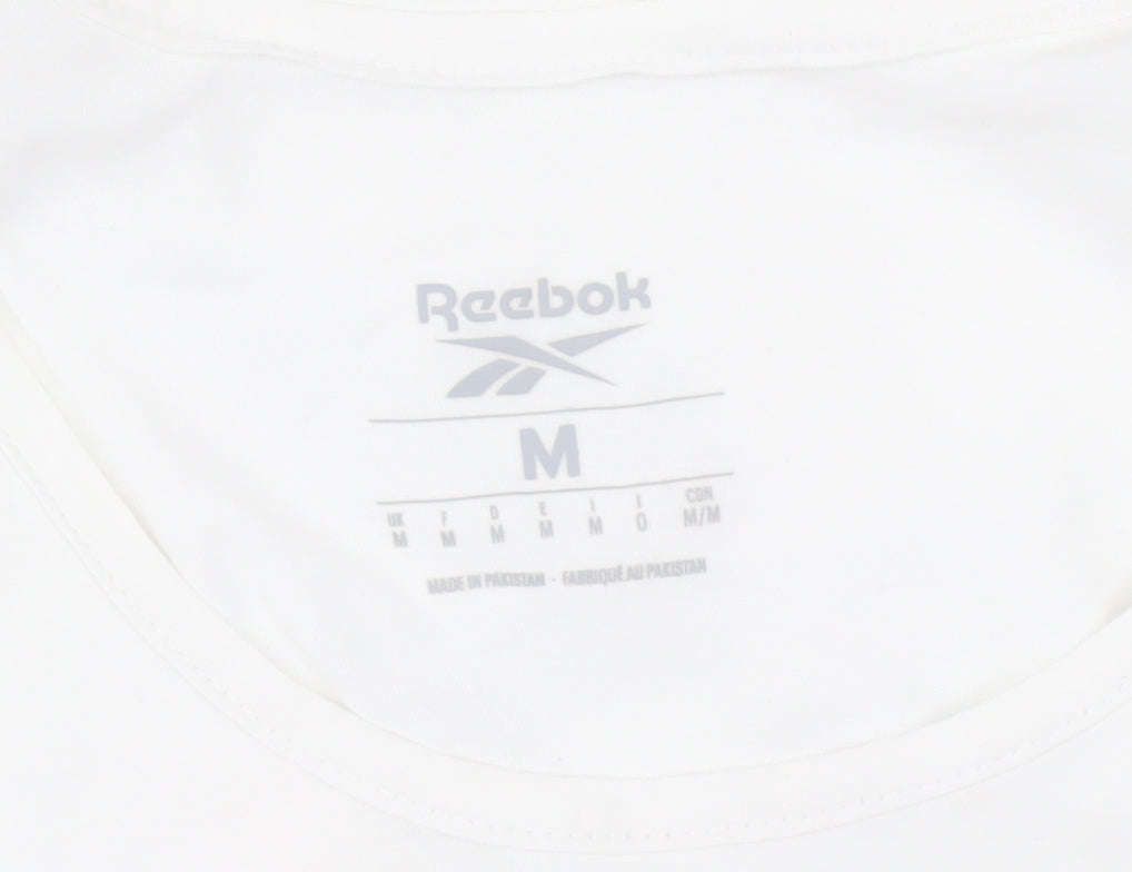 Reebok Men's White Rainbow Graphic Sleeveless T-Shirt M