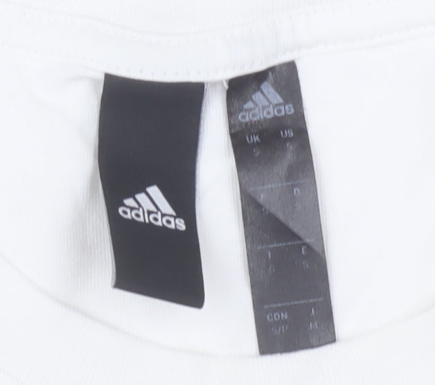 Adidas Men's White Crew Neck Graphic Print T-Shirt Size S