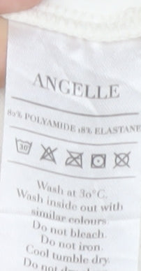 Angelle Collection Women's Ivory Cropped Racerback Tank Top Size S
