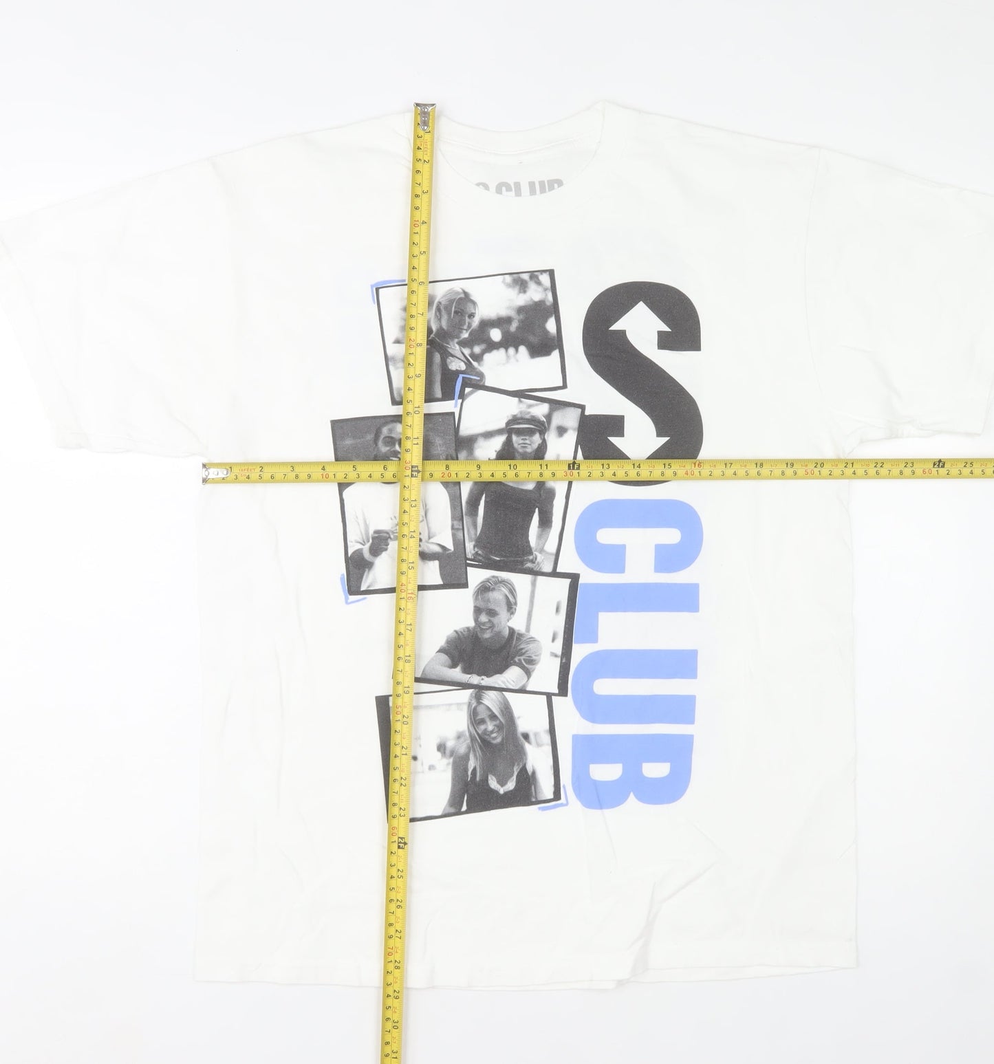 S Club Women's White L T-Shirt 2023 Tour Graphic Cotton Top