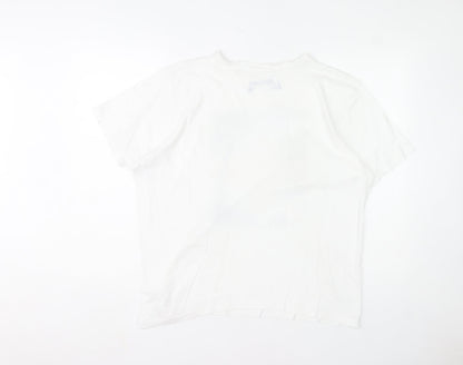 Mantaray Men’s White Medium Cotton Beach Graphic T-Shirt