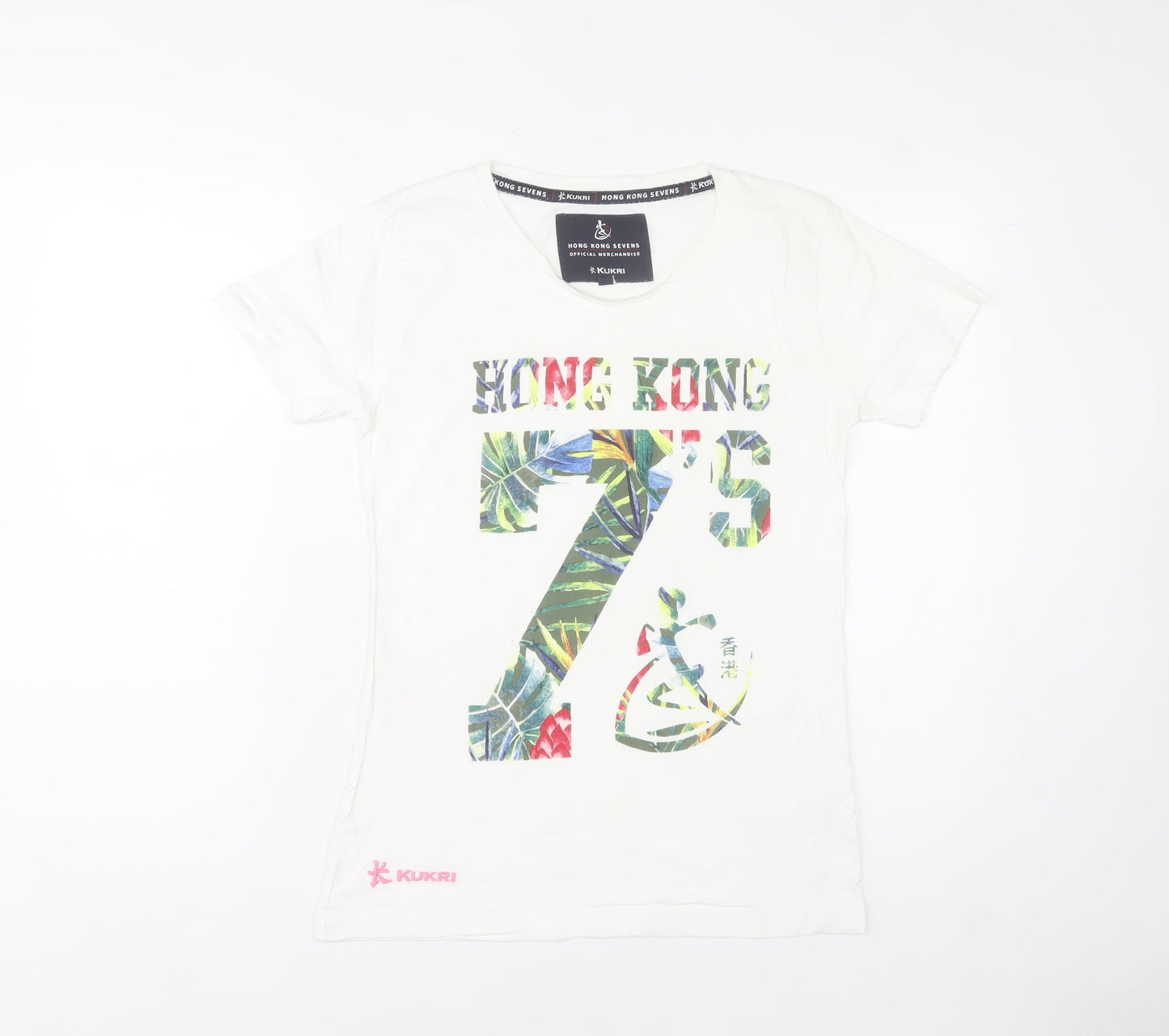 Kukri Womens White Hong Kong Sevens Cotton T-Shirt Size 10