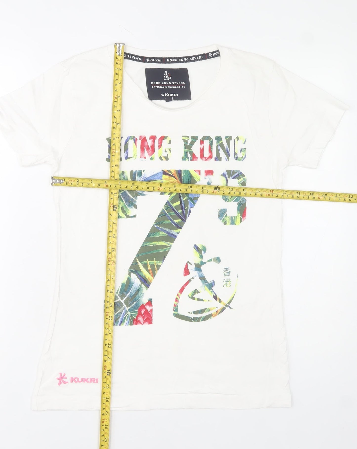 Kukri Womens White Hong Kong Sevens Cotton T-Shirt Size 10