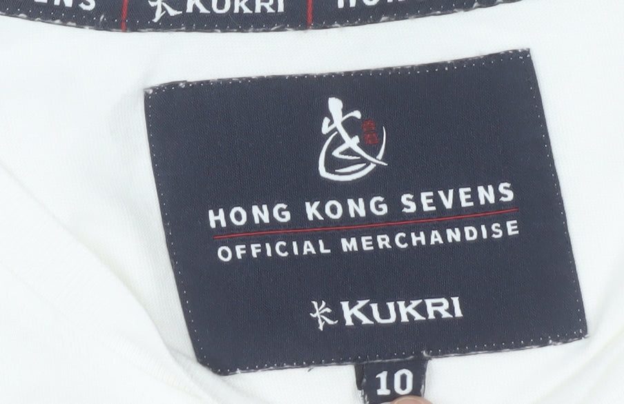 Kukri Womens White Hong Kong Sevens Cotton T-Shirt Size 10