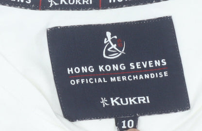 Kukri Womens White Hong Kong Sevens Cotton T-Shirt Size 10