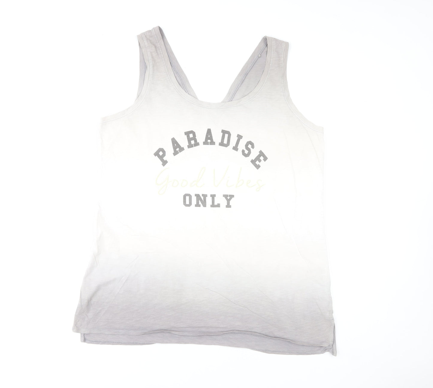 Next Womens Grey Cotton Tank Top Size 18 Sleeveless Holiday Style