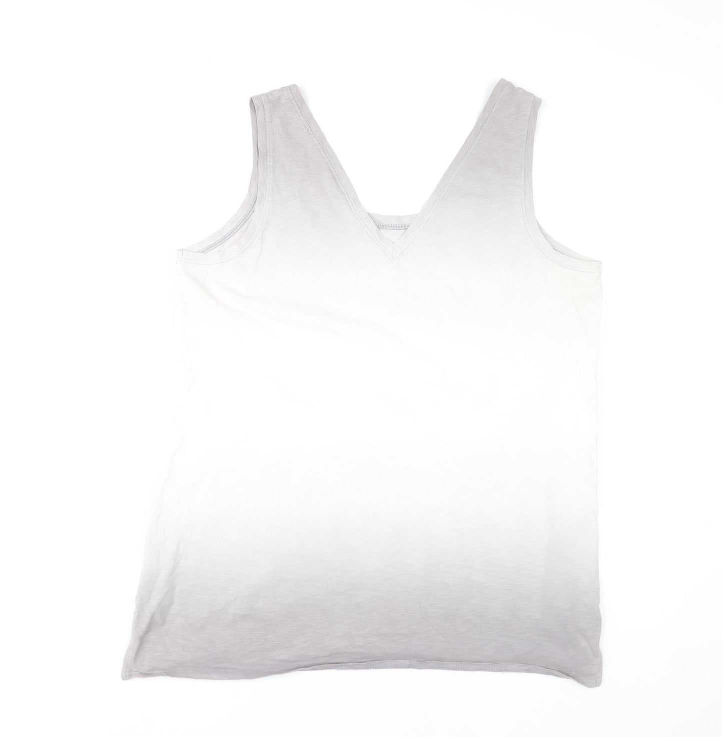 Next Womens Grey Cotton Tank Top Size 18 Sleeveless Holiday Style
