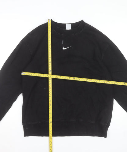 Nike Women's Black XL Crew Neck Pullover Sweatshirt 100% Cotton
