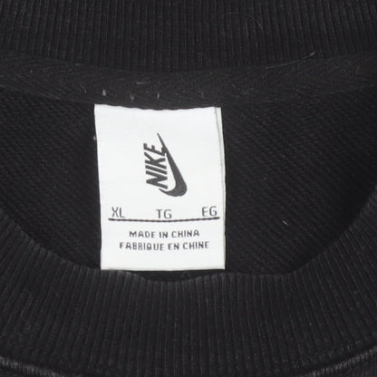 Nike Women's Black XL Crew Neck Pullover Sweatshirt 100% Cotton