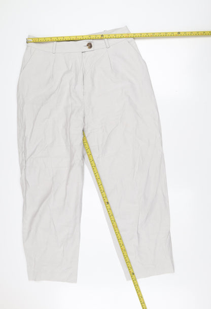 Topshop Women’s Beige Chino Trousers Size 14 Regular Fit Lightweight