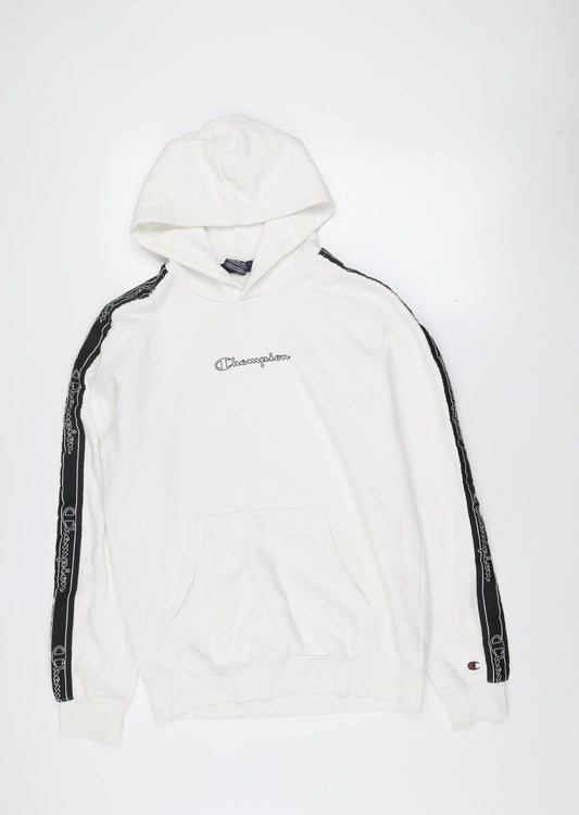 Mens UK Size M Champion White Pullover Hoodie