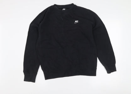 Nike Women's Black Small Pullover Sweatshirt Crew Neck Cotton Blend