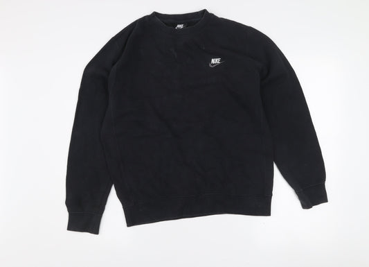 Nike Women's Black Small Pullover Sweatshirt Crew Neck Cotton Blend