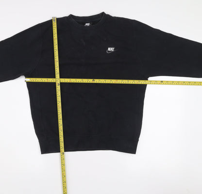 Nike Women's Black Small Pullover Sweatshirt Crew Neck Cotton Blend