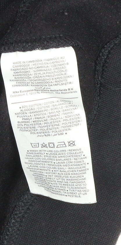 Nike Women's Black Small Pullover Sweatshirt Crew Neck Cotton Blend