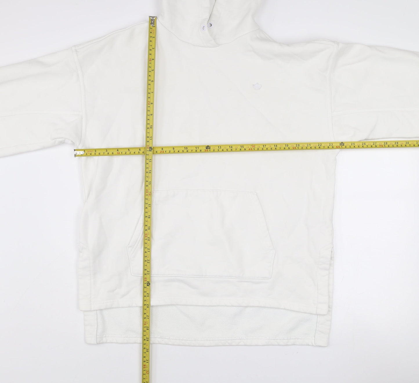 Mens UK Size L adidas White Pullover Hoodie