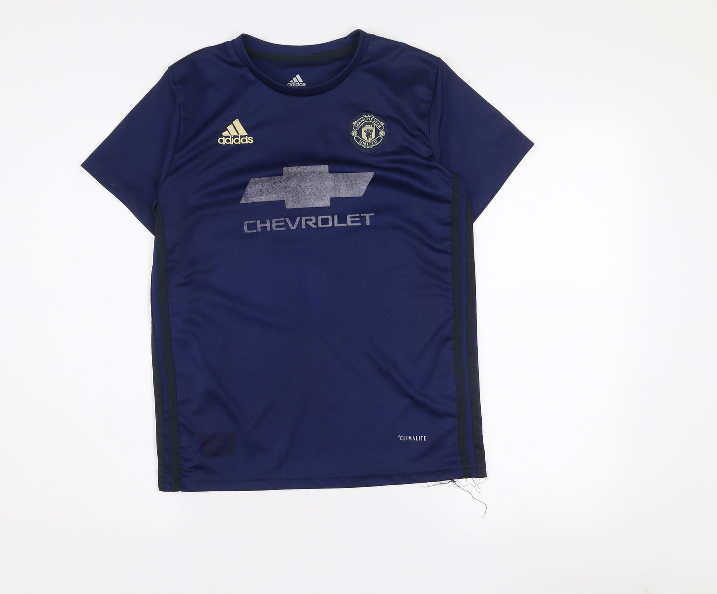 Adidas Boys Blue Manchester United Football Jersey Shirt Size 176