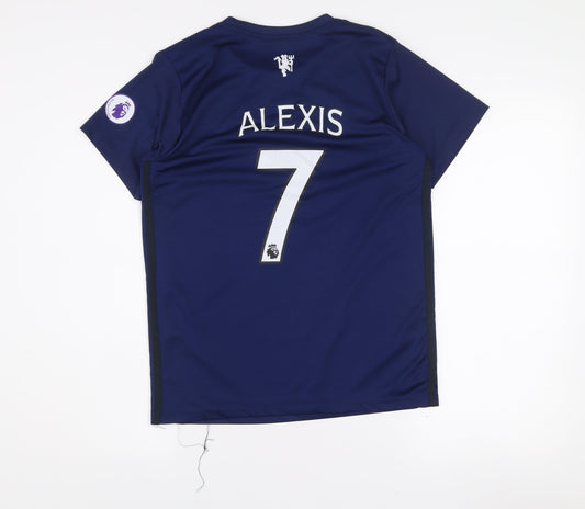Adidas Boys Blue Manchester United Football Jersey Shirt Size 176