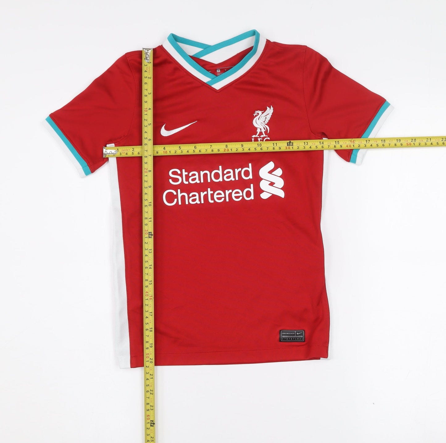 Nike Boys Red Liverpool FC Dri-Fit Short Sleeve Football Jersey S 128-137cm