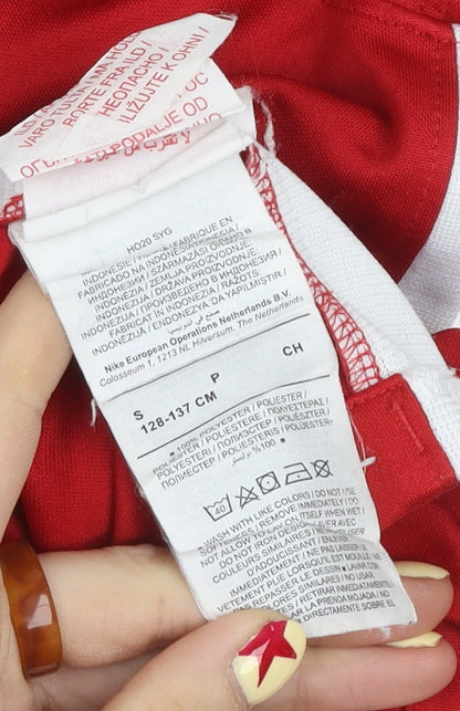 Nike Boys Red Liverpool FC Dri-Fit Short Sleeve Football Jersey S 128-137cm