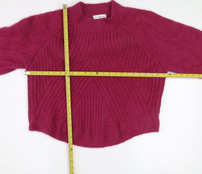 Gallery Womens Pink Mock Neck Chunky Knit Relaxed Fit Jumper XL