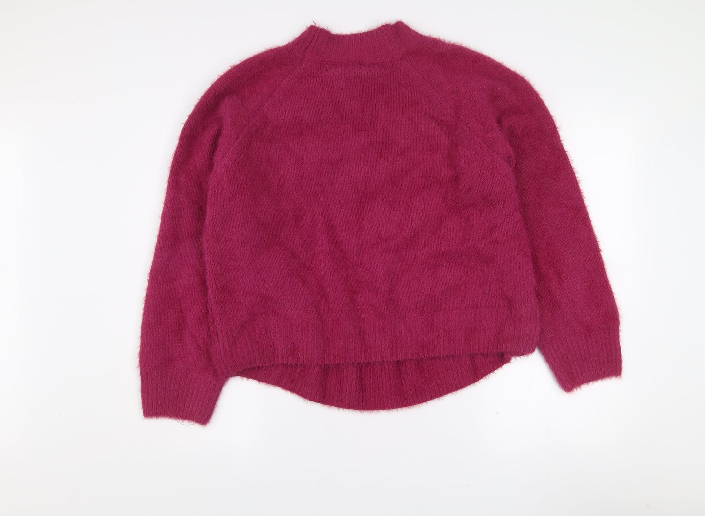 Gallery Womens Pink Mock Neck Chunky Knit Relaxed Fit Jumper XL