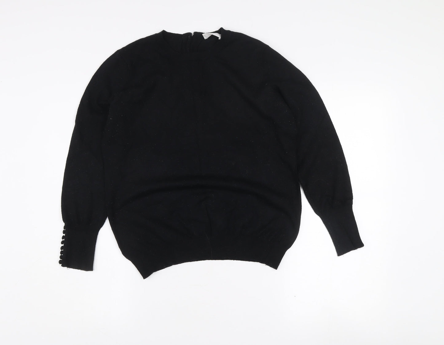 Savida Women's Black Crew Neck Long Sleeve Pullover Jumper Size 12