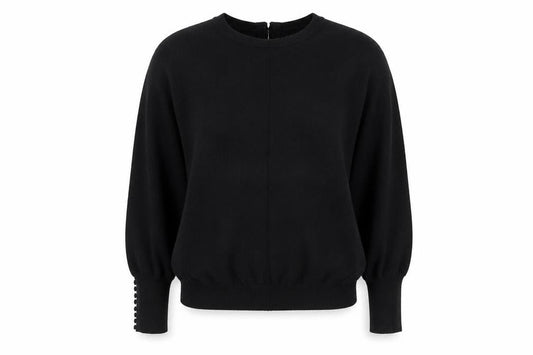 Savida Women's Black Crew Neck Long Sleeve Pullover Jumper Size 12
