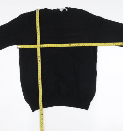 Savida Women's Black Crew Neck Long Sleeve Pullover Jumper Size 12