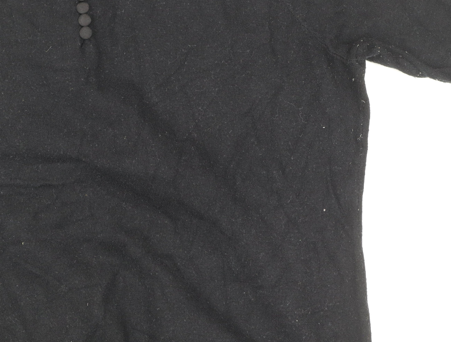 Savida Women's Black Crew Neck Long Sleeve Pullover Jumper Size 12