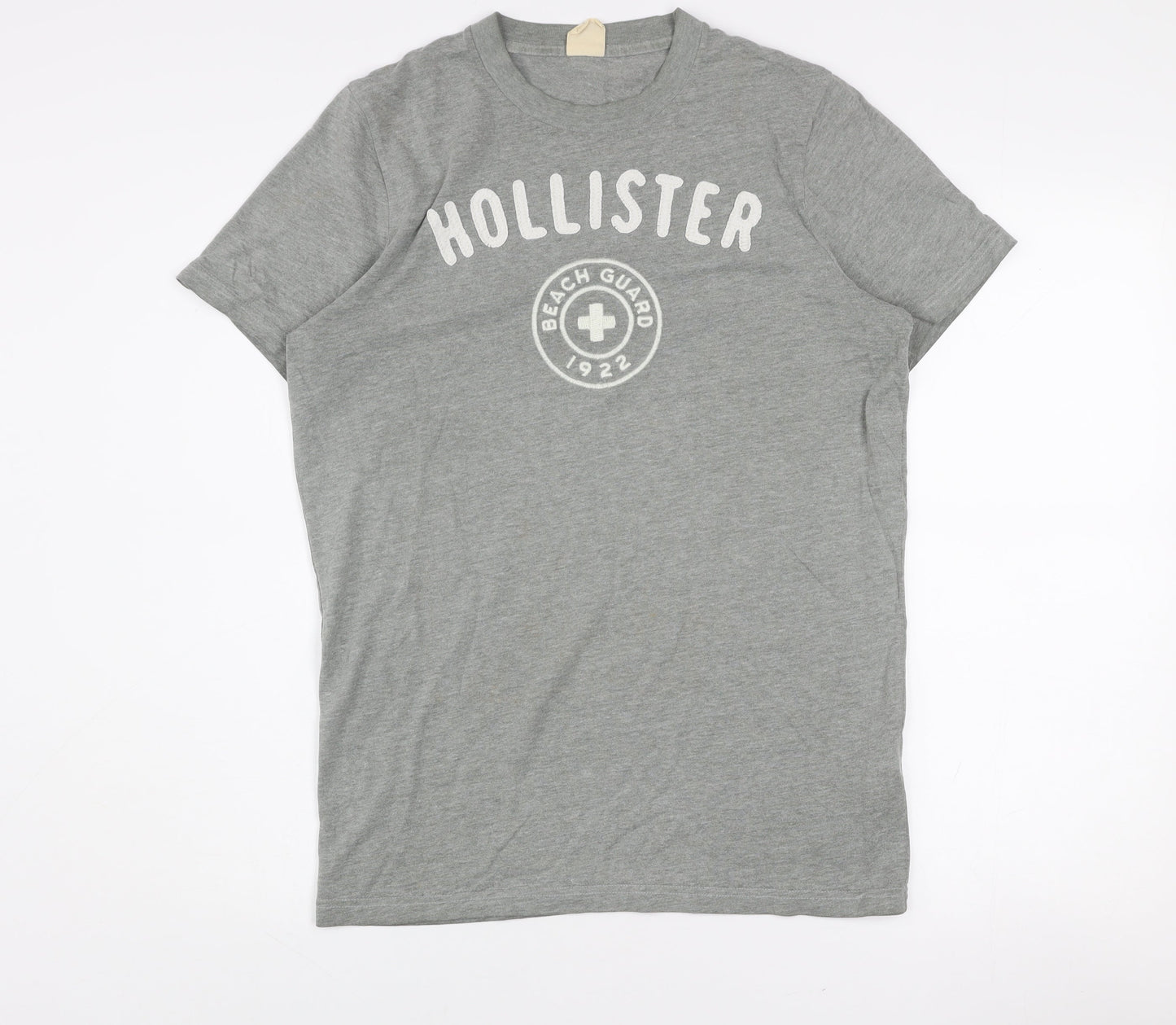 Hollister Men’s Grey Beach Graphic Crew Neck Cotton Blend T-Shirt M