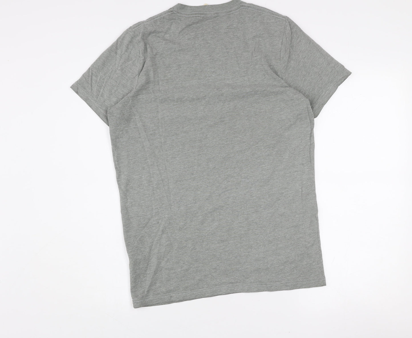 Hollister Men’s Grey Beach Graphic Crew Neck Cotton Blend T-Shirt M