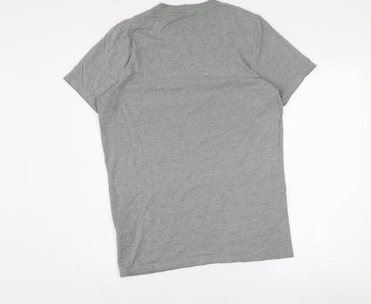 Hollister Men’s Grey Beach Graphic Crew Neck Cotton Blend T-Shirt M