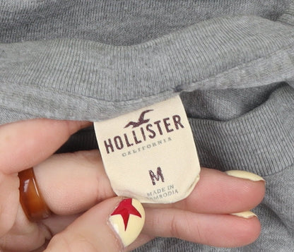 Hollister Men’s Grey Beach Graphic Crew Neck Cotton Blend T-Shirt M