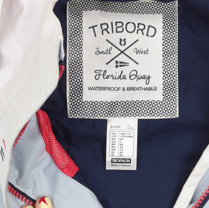 Tribord Women's Blue Waterproof Hooded Rain Coat Jacket XL