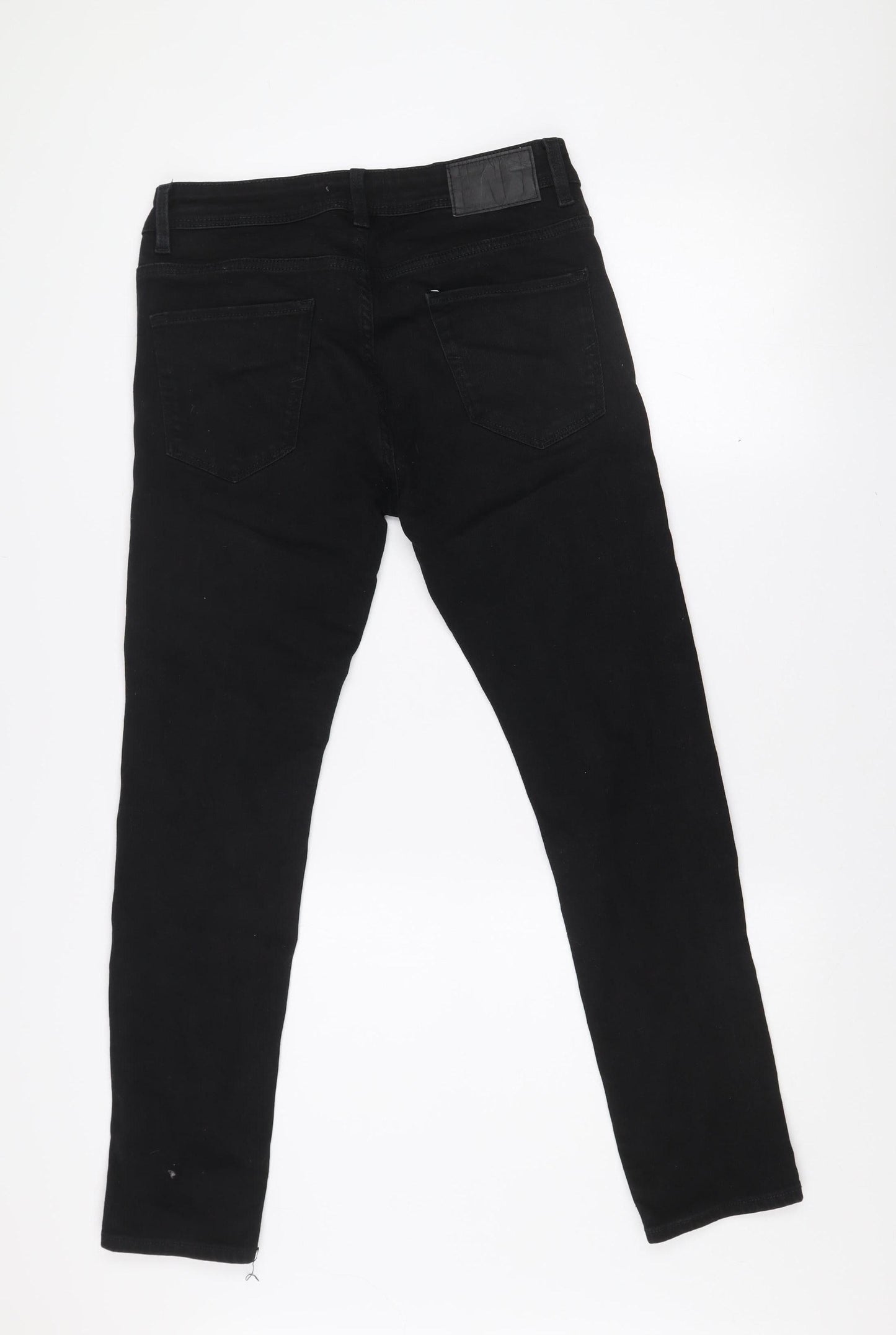 SELECTED HOMME Women's Black Skinny Jeans Size 12 Slim Fit Cotton Blend