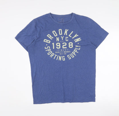 Old Navy Men's Blue Brooklyn NYC 1928 Graphic Crew Neck T-Shirt Size S
