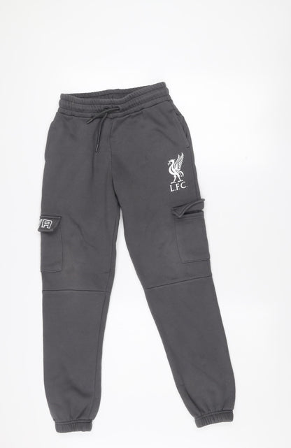 L.F.C. Boys Black Jogger Sweatpants 11-12 Years Cotton Blend Tapered Fit