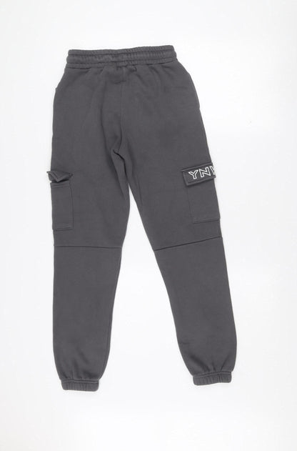 L.F.C. Boys Black Jogger Sweatpants 11-12 Years Cotton Blend Tapered Fit