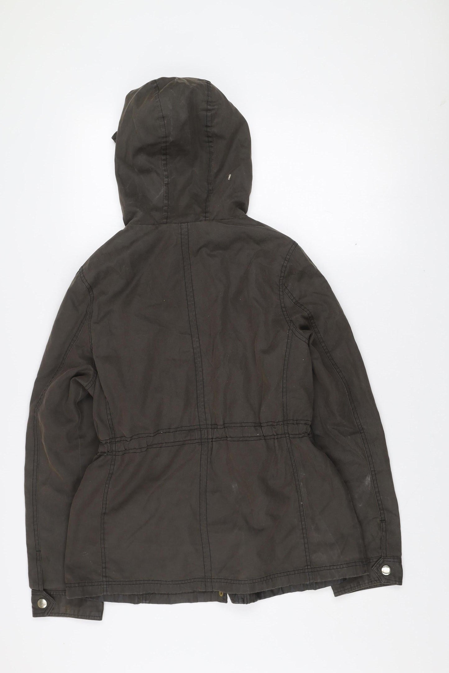 New Look Women's Brown Hooded Parka Jacket Size 10 Cotton Blend