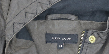 New Look Women's Brown Hooded Parka Jacket Size 10 Cotton Blend