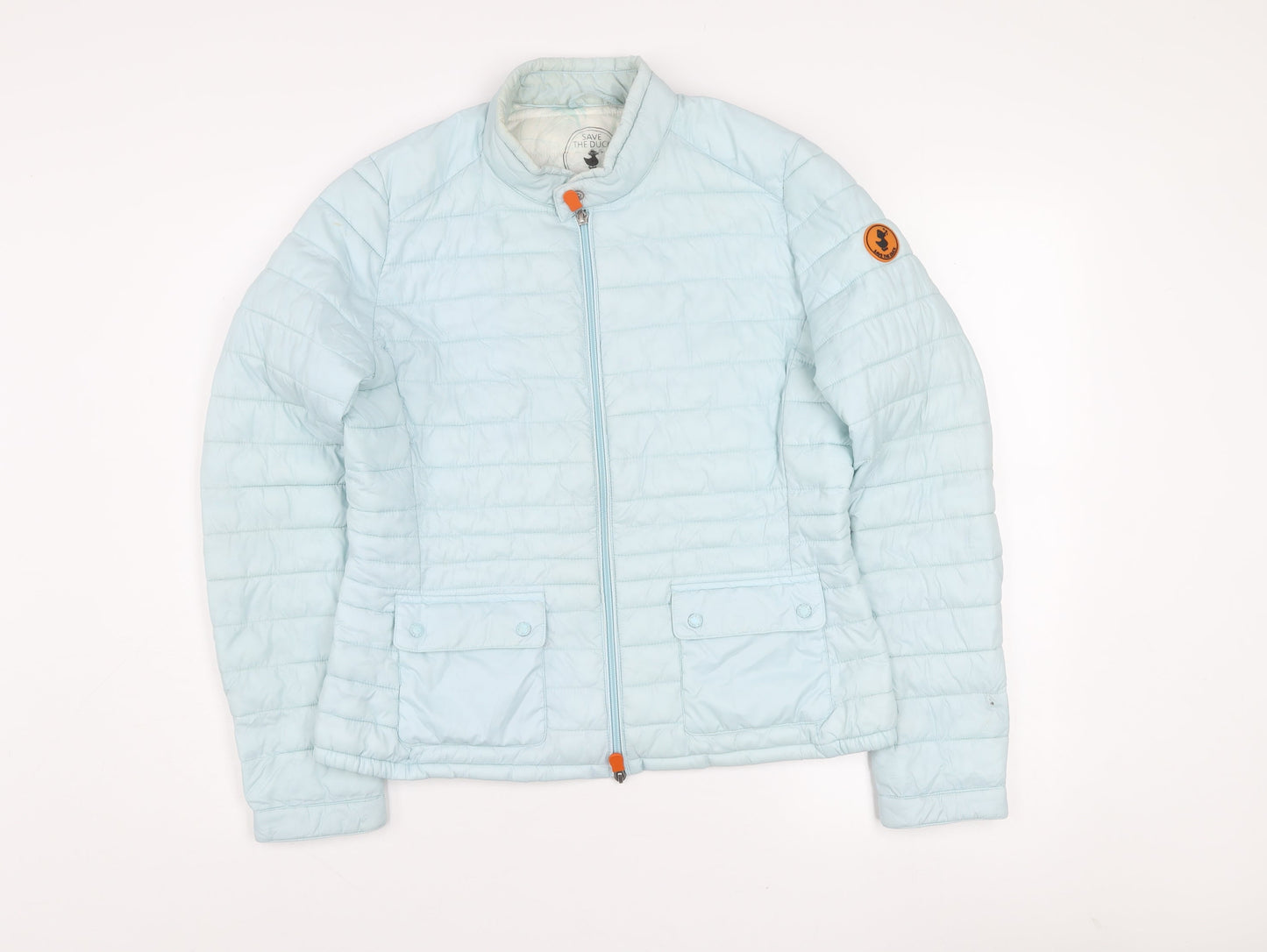 Save The Duck Women's Blue Size 4 Lightweight Puffer Jacket