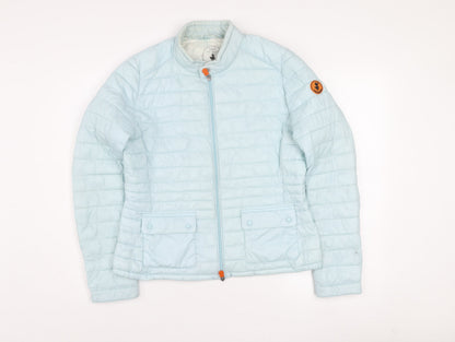 Save The Duck Women's Blue Size 4 Lightweight Puffer Jacket