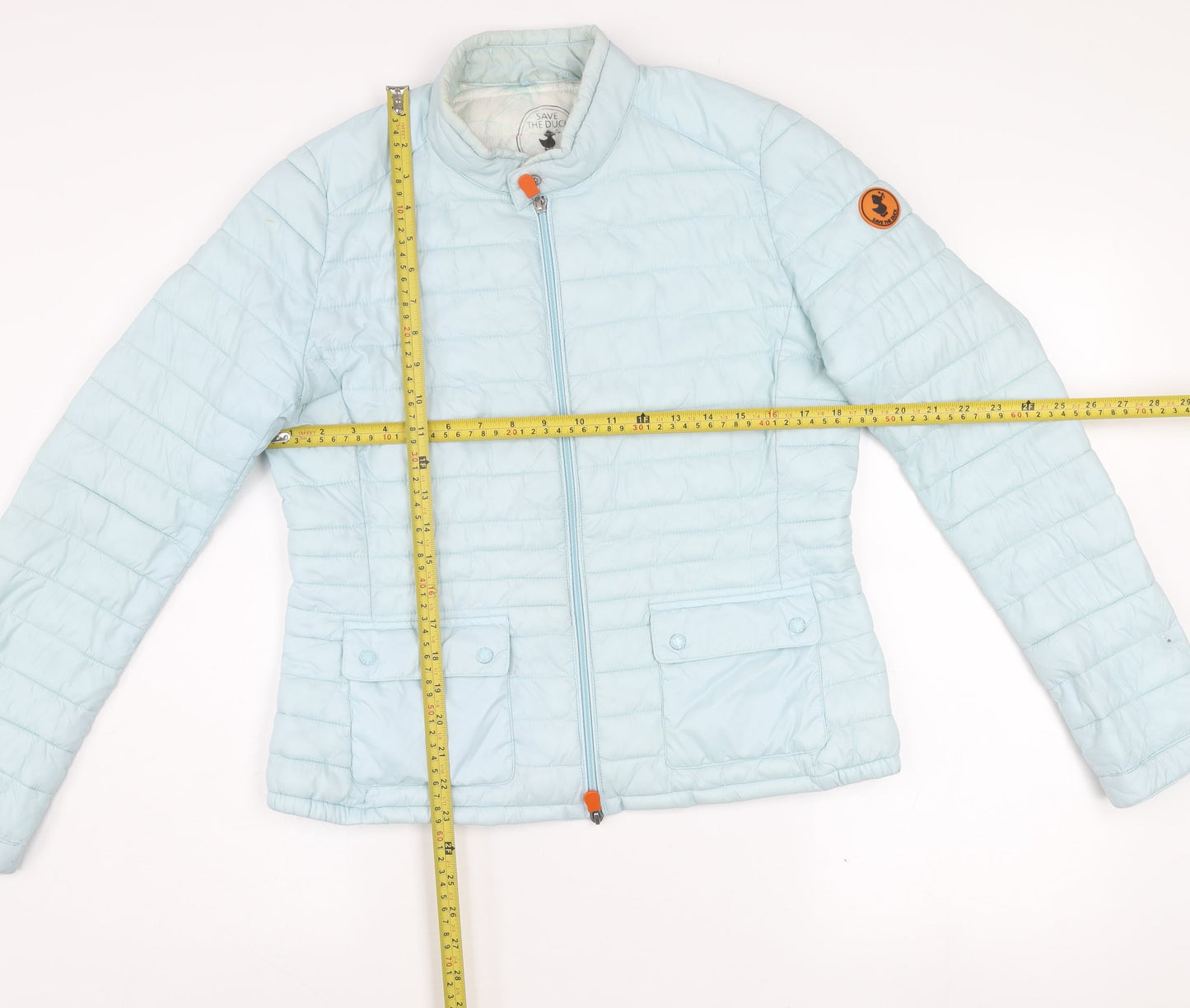 Save The Duck Women's Blue Size 4 Lightweight Puffer Jacket