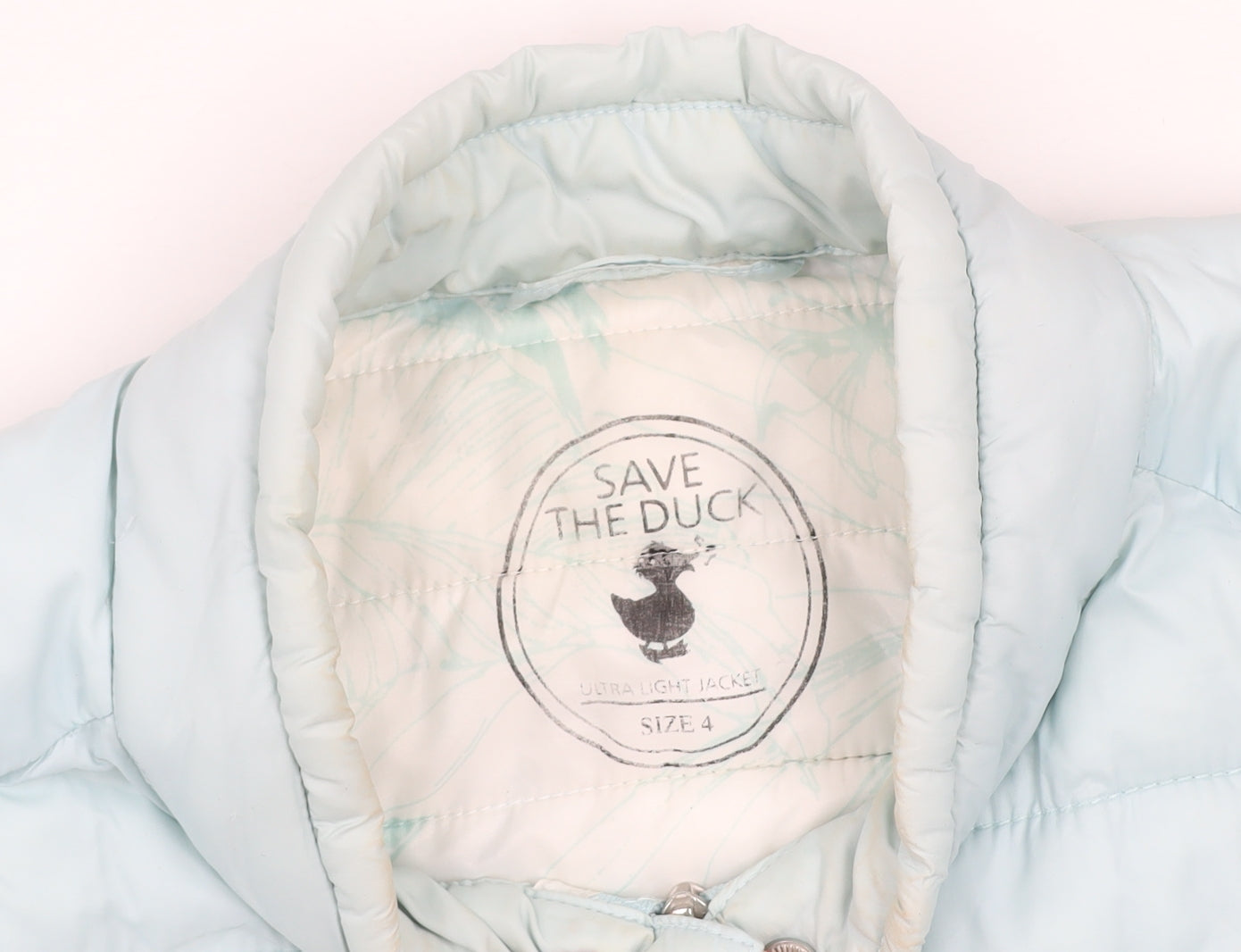 Save The Duck Women's Blue Size 4 Lightweight Puffer Jacket