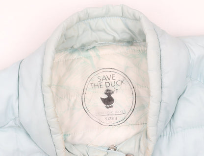 Save The Duck Women's Blue Size 4 Lightweight Puffer Jacket
