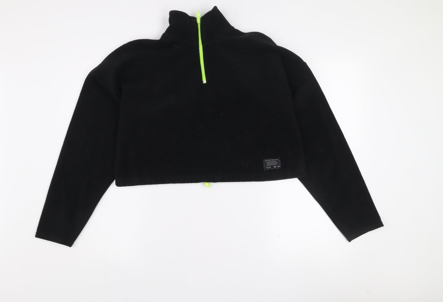 Urban Outfitters Women Black Fleece 1/2 Zip Pullover Sweatshirt S
